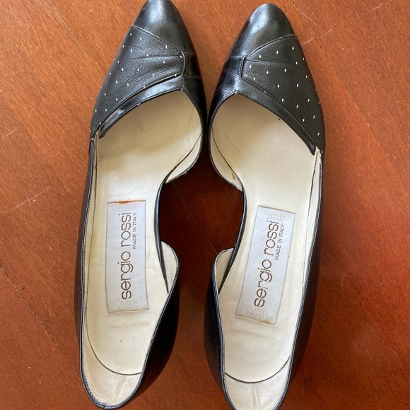 Vintage Sergio Rossi Black Kitten Heels Sz 36.5 - Picture 3 of 5